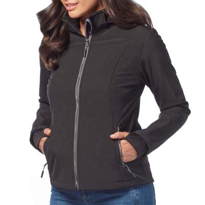 China Sustainable Hooded Women's Zipper Softshell Jackets Recycled Soft Shell Jacket Fabric for sale