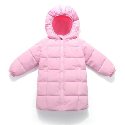 China Sale Style Girl Winter Warm Kids Winter Coat Polyester Windproof Long Jackets With Hooded for sale