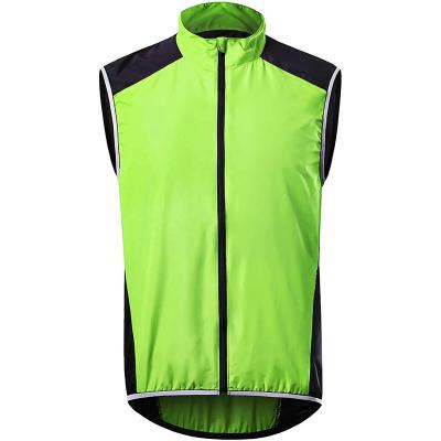 China Breathable Sports Cycling Sleeveless Windproof Cycling Jacket Windproof Running Vest Reflective Rainproof Vest For Road Bike for sale