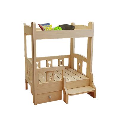 China Original Factory Designer Durable Pet Bunk Bed Furniture Dog Sofa Pad Bed Dog Sleeping Solid Wood Bed for sale