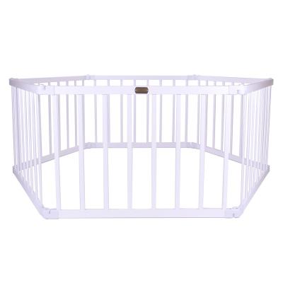 China Cnvertible EN716 Pine Solid Wood White Wooden Foldable Baby Playpen Bedroom Furniture for sale