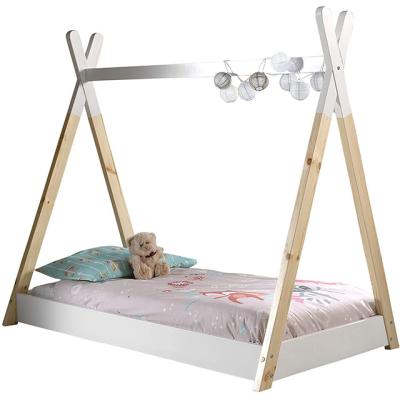 China New Solid Pine Design Bunk Bed Design Solid Pine Attic Bunk Bed Children's Room White Wooden Bed for sale