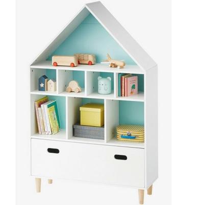 China Lovely Low Price Solid Wood Bookshelf Multifunctional MDF Bookcase Study Furniture School Furniture For Kindergarten for sale