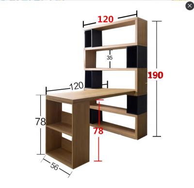 China Factory Direct Selling Nature MDF Multifunctional Solid Wood Bookshelf Strorage Storage Shelf With Computer Table Living Room Furniture for sale