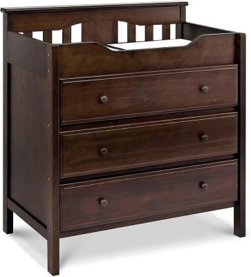 China Changing Table Baby Diaper Infant Diaper Station Storage Dresser Chest with Changing Topper for sale