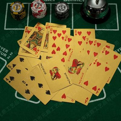 China Factory plastic production and creative production of Tuhao wholesale gold card poker PVC gold foil poker gold color poker card for sale