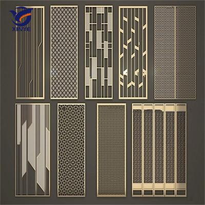 China Art Deco Own factory designed stainless steel screen, metal partition screen can be paired with glass lamp and acrylic for sale