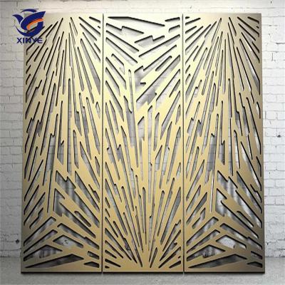 China Art Deco 3D Laser Cut Popular 304 Stainless Steel Decorative Art Screen Panel Room Dividers Wall Partition for sale