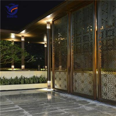 China Art Deco Dubai Gold Stainless Steel Laser Cut Modern Decorative Metal Panels Wall Partition for sale