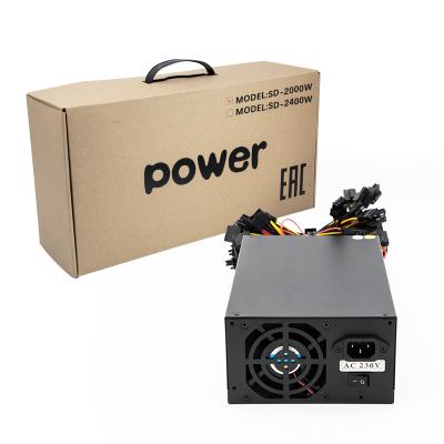 China 2000W Power Supply Platinum High Efficiency 2000W Desktop Mining 80plus Mining Power Supply For Professional GPU Mining Installation for sale