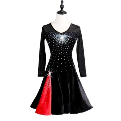 China Hot Selling Girl Latin Dance Dress Bright Latin Elegant Latin Fancy Dress Costume Sexy Dance Wear for sale