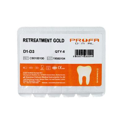 China Safety Ss White Rotary Files , Assorted Size Endo Retreatment Files D1 D2 D3 for sale