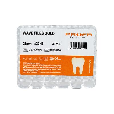 China Double Edged Reciprocating Endodontic Files Niti M - Wire Gold Material #20-45 for sale