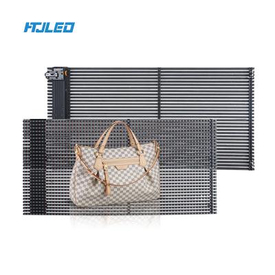 China Commercial Environmental Advertising Solutions Bestselling HD Led Video Wall Display Outdoor Mesh Grill Advertising LED Screen Factory Price Transparent Glass Video Wall for sale