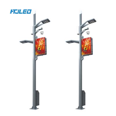 China HTJLED P3 Outdoor Full Color Advertising Street Light / Message Pole Post LED Display Screen For Advertising for sale