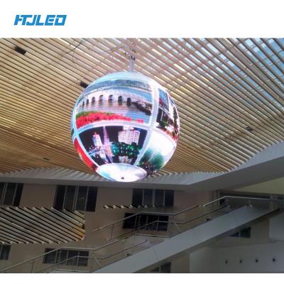 China Creative Full Color Spherical Advertising Screen HTJLED LED Billboard Price P3 P4 P5 P6 Plan Around Ball Advertising LED Screen Customized for sale