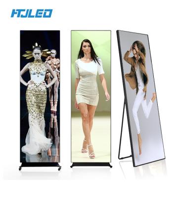 China Creative Advertising HTJLED Advertising Indoor LED Screen Billboard P2.5mm Digital Mirror Digital Poster LED Screen for sale