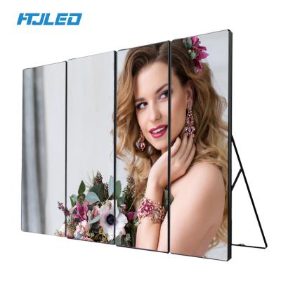 China Shopping Mall Indoor Full Color Standing Moving Advertising P2.5 LED Digital Indoor Poster Show LED Mirror Screen for sale