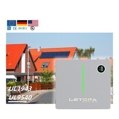 China CCTV/Solar /System/Power spraye/ car washer LETOPA Lifepo4 Lithium Battery Wall Mounted 48V 100Ah 5kwh 10kwh Home Power Storage Solar Energy System 51.2V Powerwall for sale