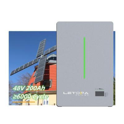 China Letopa Deep cycle 48V 200Ah 10kwh 20Kwh 30Kwh 50Kwh lifepo4 lithium ion solar home energy storage battery PW48200A for sale