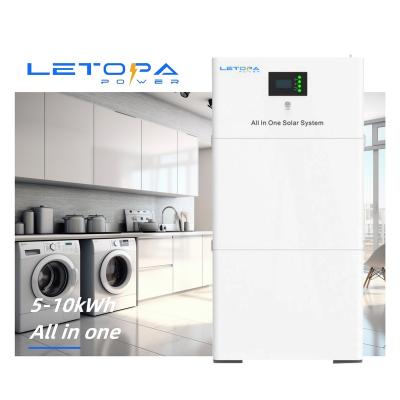 China Home Energy Storage LETOPA 5kWh 10kWh Stackable 48V 100Ah 200Ah All In One Energy Storage System 51.2V Lithium Battery and Inverter for sale