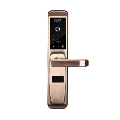 China Safe Stainless Steel WIFI Fingerprint Password NFC Keyless Remote Control Unlock To Detect Alarm Work APP Control Smart Door Lock for sale