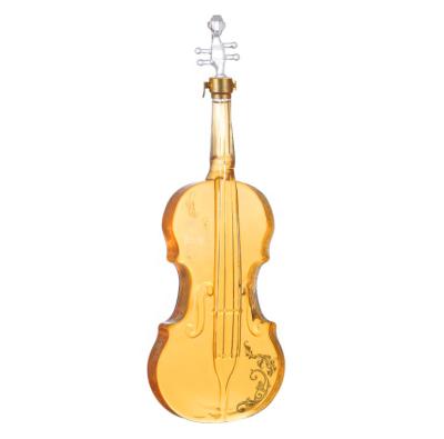 China Beverage Nobel Violin Shape Craft Glass Wine Bottle Whiskey Container Decanter for sale