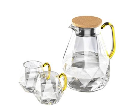 China Stocked Wholesale Exclusive Gift Set Coffee Tea Maker Business Drip Kettle Coffee Pot Diamond Teapot Set for sale