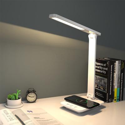 China EUROPEAN Dimmable Charging Table Eye-Friendly Led Cordless Lamp Foldable USB Charging Wireless Charging Function Led Desk Lamp for sale