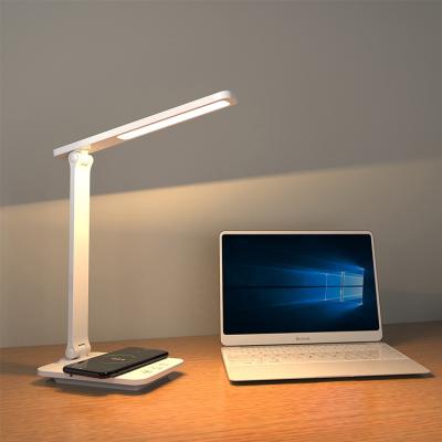 China Modern Portable Morden USB Rechargeable Cable Wireless Charger Led Desk Table Lamp Light With Usb Charging Home Office for sale