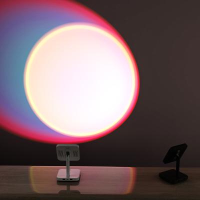 China New Modern Romantic Night Light Controller Sunrise Ufo Touch Controller Aura Lamp Dimmer 16 Colors Red Led Projection Lamp Led Night Light for sale