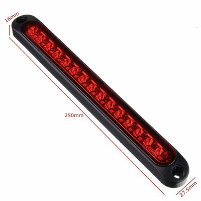 China 25cm 12V 24V 15 LED Car Trailer Truck Tail Light 10-30V Truck Tail Brake Light 250mm x 27.5mm x 16mm Rear Brake Light Stop Signal Lamp Indicator for sale