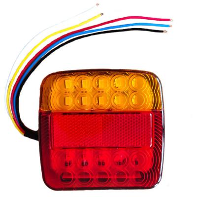 China PC 12V 20LED Dual Colors Tail Tail Lights Lamps For Trailer Truck Truck Lamp Cover Red Yellow Taillights for sale