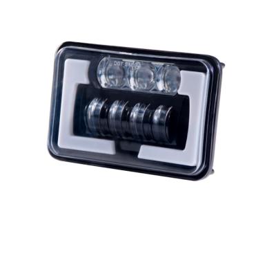 China Angel Eyes 5 Inch Ip67 Square Waterproof Auto Work Light Offroad Cars 12V 24V 4*6 Inch Being Led Headlight for sale