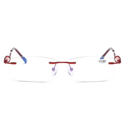 China The framework is flexible. Premium Quality Multifocal Bifocal Glasses Frameless Reading Glasses Double To Focus Anti-Blue Reading Glasses for sale