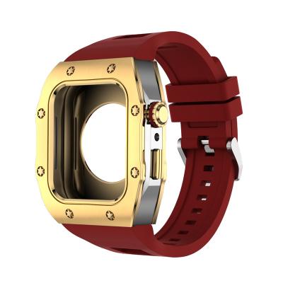 China Fashion\Dress Concept Luxury Stainless Steel Apple Watch Series 7 Popular Gold Full Case 45mm Apple Watch Case for sale