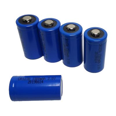 China Toys 3 years warranty CR123A 3V 1500mAh 16G lithium battery cells for camera, doorbell, toy with UN38.3/MSDS for sale