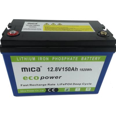 China 6000 Cycles 12/12.8V 150ah 1920wh LFP Rechargeable Battery Lithium Iron Phosphate Deep Cycle LiFePO4 Battery Pack 327 x 172 x 238mm for sale