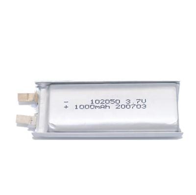 China Toys 102050 CE Certified Lipo 3.7V 1000mAh Digital Pen Li-polymer Battery 3.7v 1000mah CB Certificated for sale