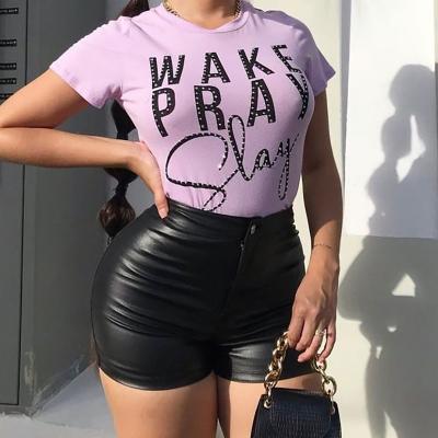 China DK X22PT201 Lady PU Leather Bodycon Biker Shorts Women Shorts 2023 Fashion Viable Summer Hot Casual Wear Mini Sexy Streetwear Biker Shorts for sale