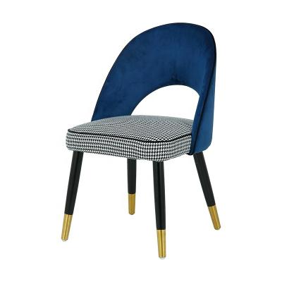 China Modern Design Velvet Fabric Metal Legs Nordic Restaurant Furniture Modern Dining Chairs for sale