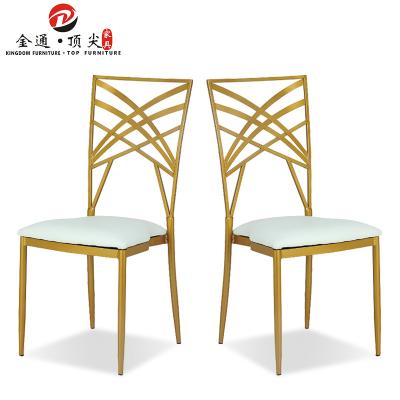 China Traditional Shape Wedding Event Banquet Luxury Golden Modern Dining Chair for sale