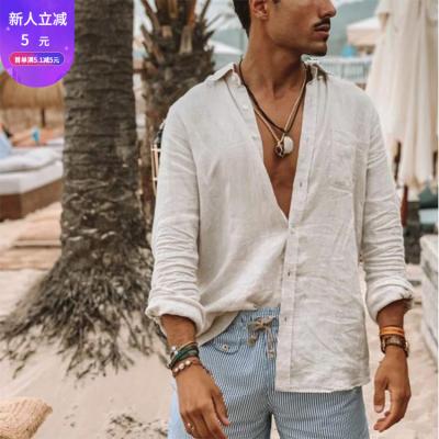 China Anti-pilling 2021 Spring New Arrival Cotton Canvas Lapel Shirt Long Sleeve Casual Top Men for sale