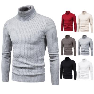 China Autumn and winter new arrival high neck men's sweater casual anti-pilling twist knit sweater men for sale