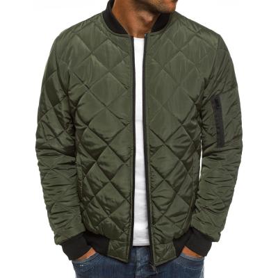 China 2021 new European and American men's casual fashion cotton jacket QUICK-DRY rhombic men's jacket for sale