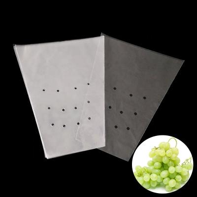 China Food Grade Recyclable Transparent Punch Vents Trapezoidal Grape Plastic Bags Fresh Fruit Packaging for sale