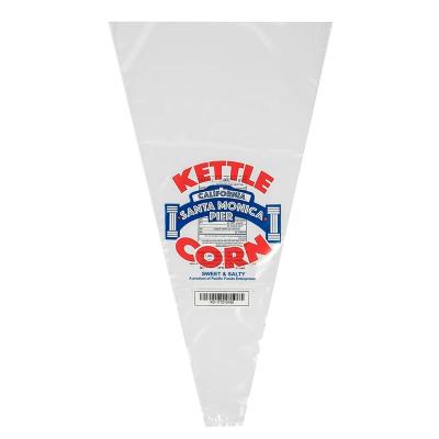 China Recyclable Customized Printed CPP V Shape Candy Bags Plastic Cone Popcorn Bags for sale