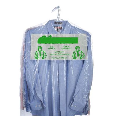 China Recyclable Custom Logo Printed Suit Cover Poly Dry Cleaning Garment Bags for sale