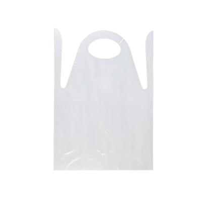 China OEM Factory Sanitary White PE Plastic Disposable Apron Waterproof Dishwasher Aprons for sale