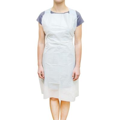 China Recyclable Unisex Liquid Proof Workwear Polyethylene White Uniform Disposable Aprons for sale